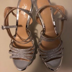 Badgley Mishka’s belle silver sandals